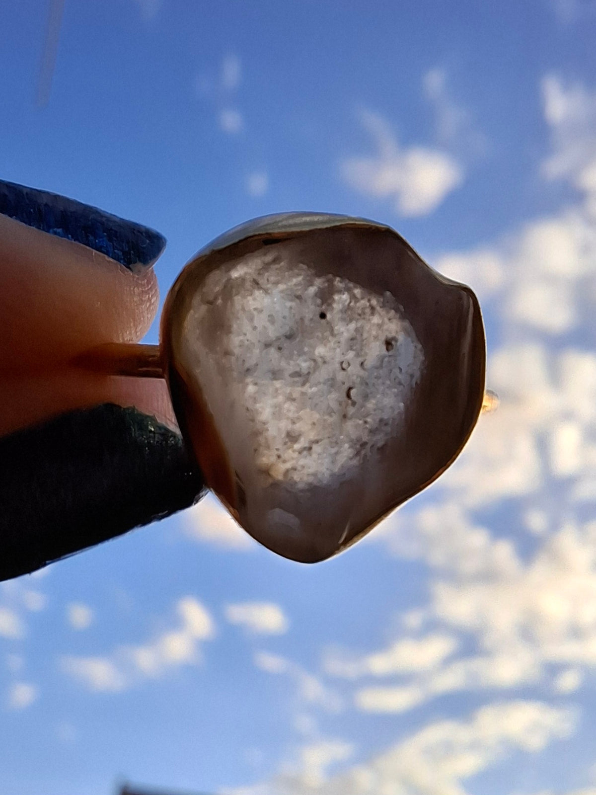 Libyan Desert Glass Ring, 14K GOLD Plated, size large R, Tektite (Ref: LR76)