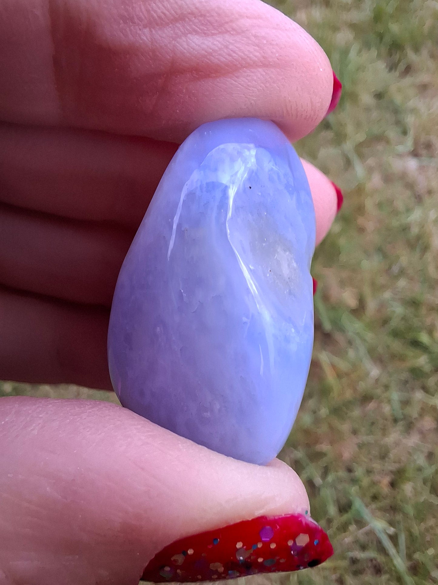 Blue Lace Agate, Tumble Stone, Crystal (Ref: T139)