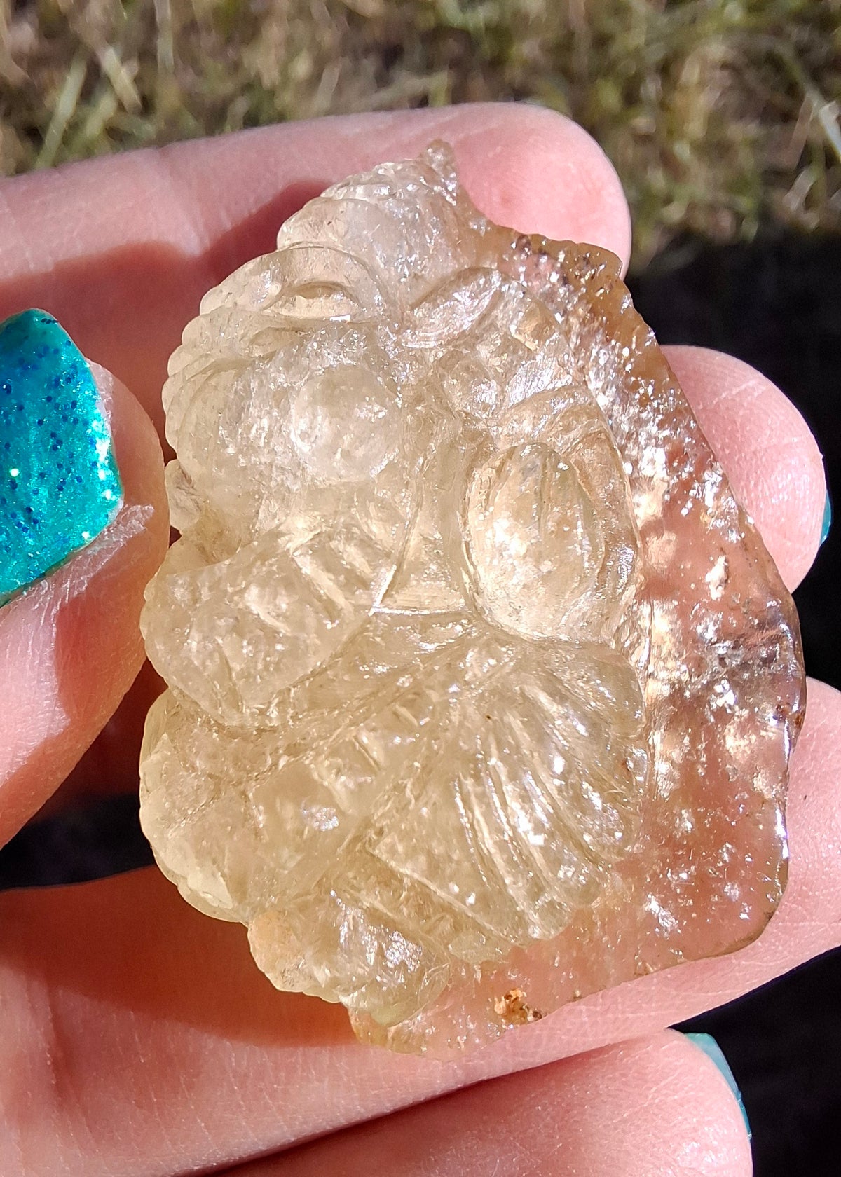 Libyan Desert Glass GANESHA carving, 18.39g, Tektite (Ref: Ganesha3)