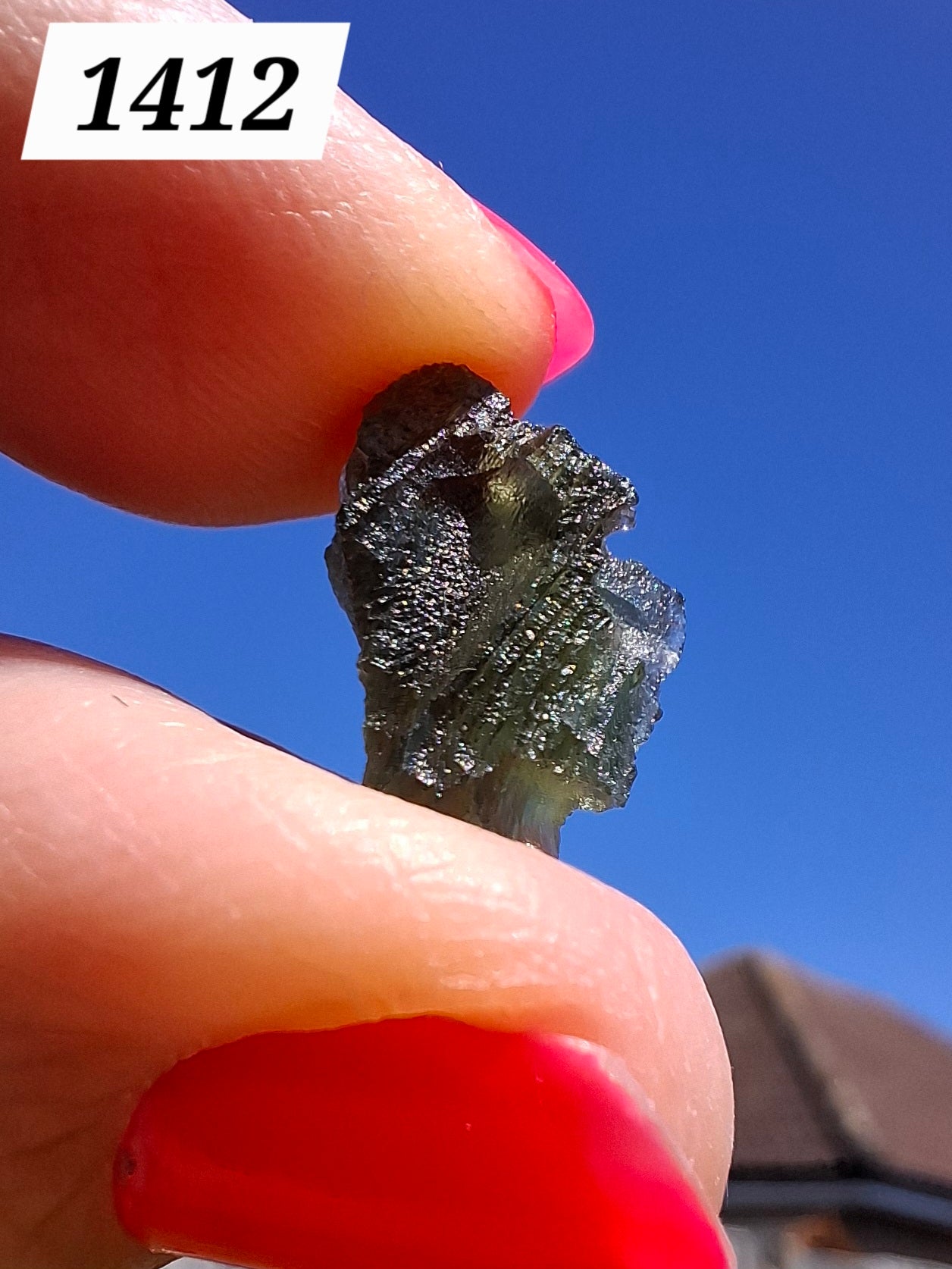 Moldavite Piece, 0.90g, Tektite (Ref: 1412)