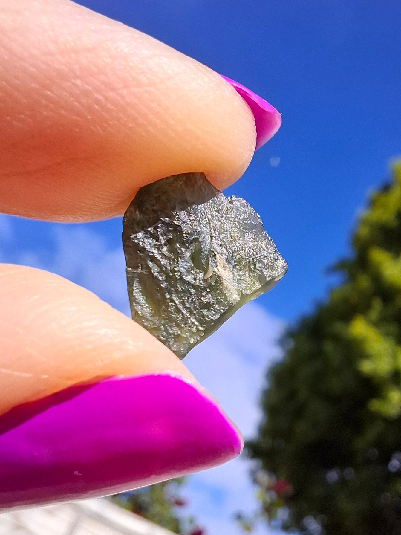 Moldavite Piece, 0.81g, Tektite (Ref: 1449)