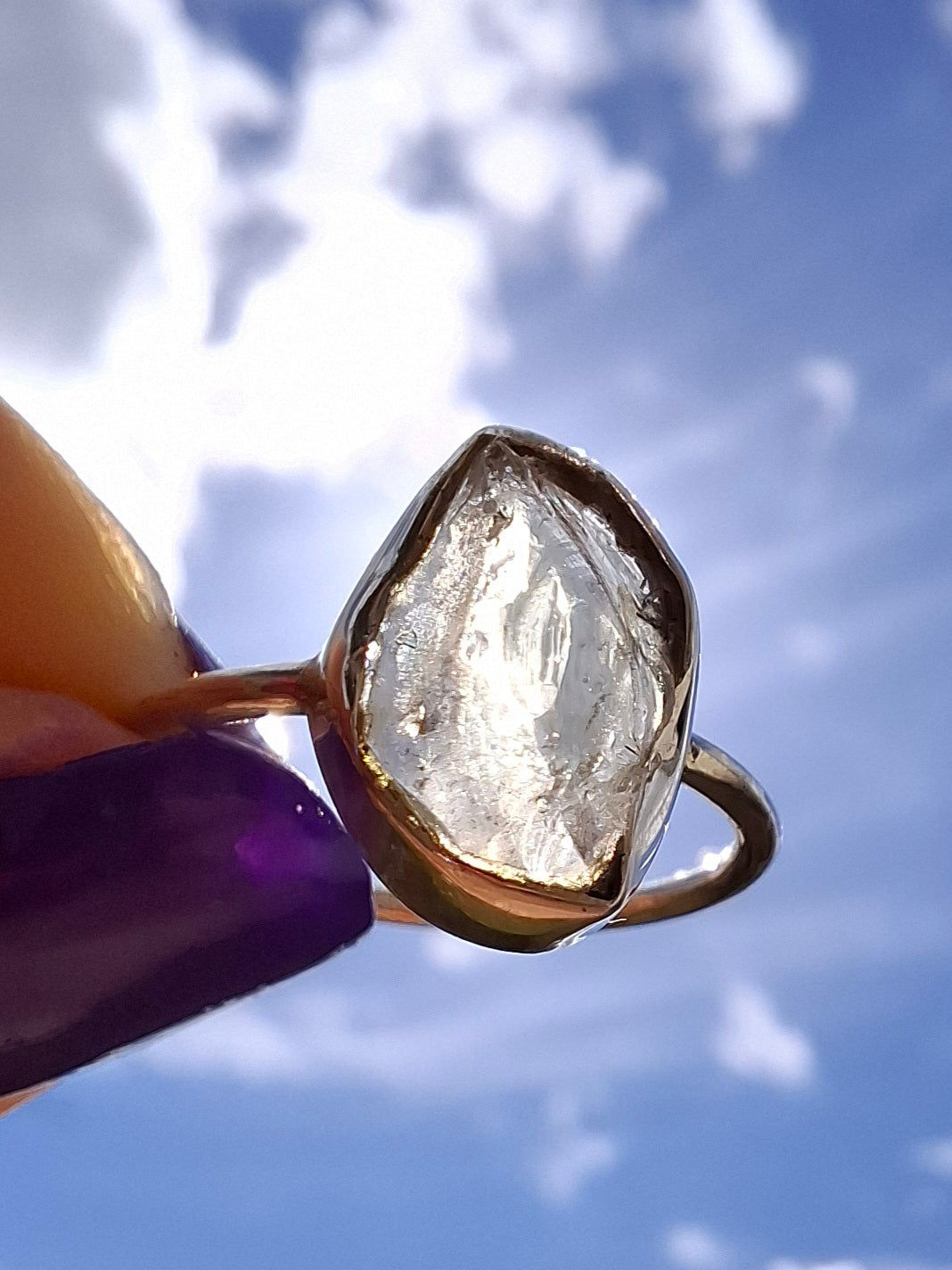 Libyan Desert Glass Ring, size small P, 925 Silver, Tektite (Ref: LR25)