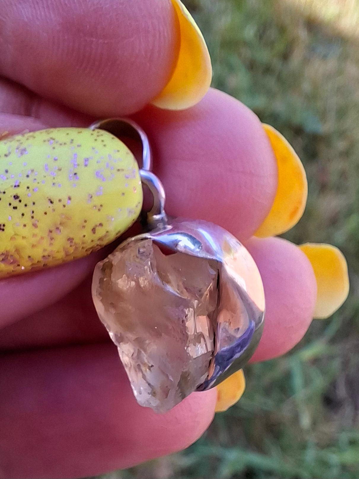 Libyan Desert Glass Pendant, 925 Silver, Tektite (Ref: LP107)