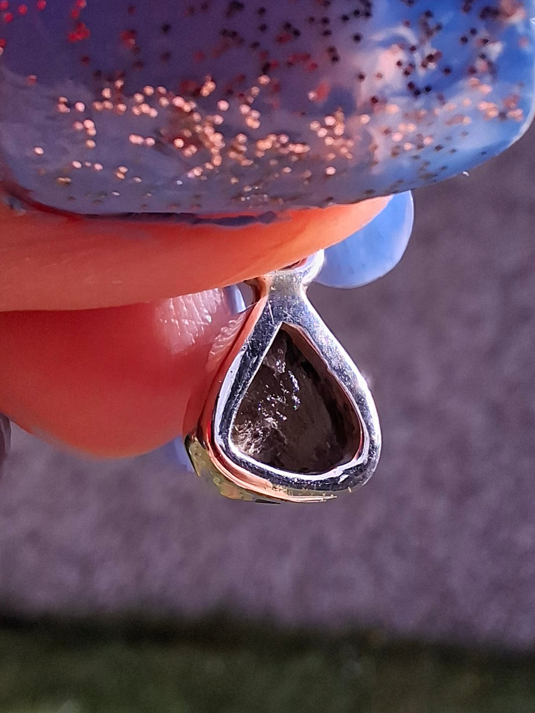 Moldavite Pendant, 925 Silver, Tektite (Ref: P57)
