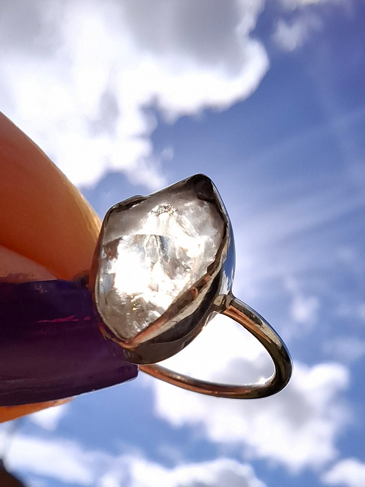 Libyan Desert Glass Ring, size J, 925 Silver, Tektite (Ref: LR6)