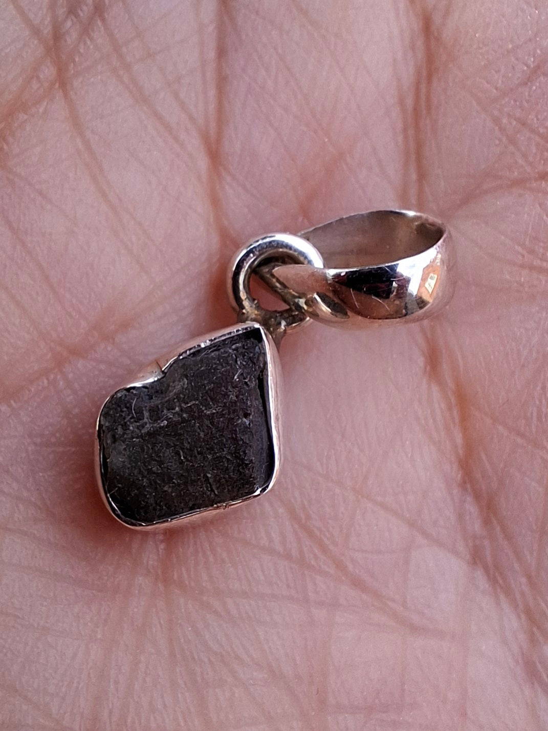 Moldavite Pendant, 925 Silver, Tektite (Ref: P60)