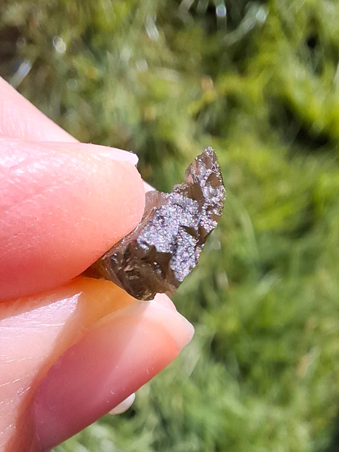 DRILLED, Moldavite Piece, 0.90g, Tektite (Ref: D14)