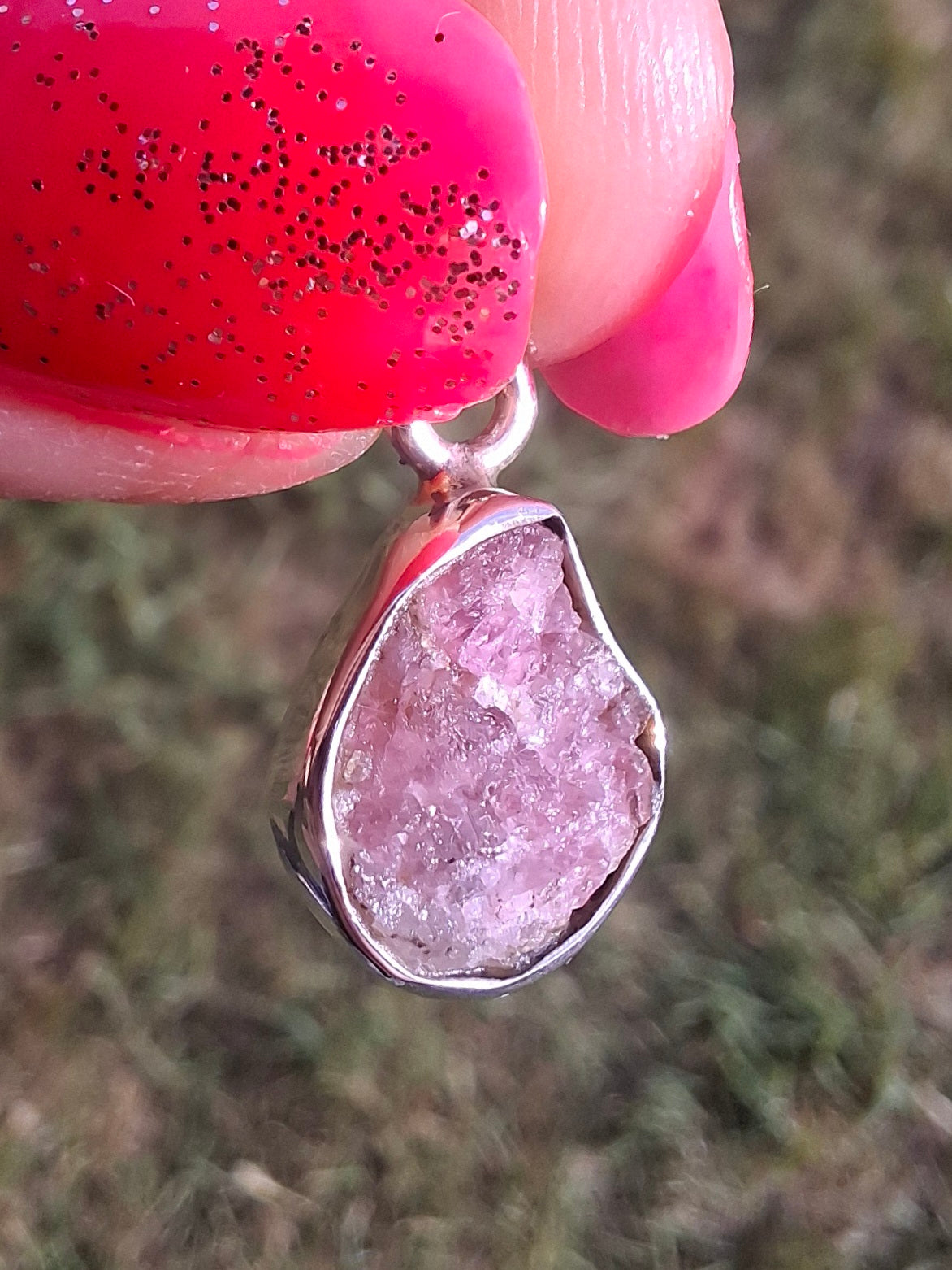 Pink Tourmaline Pendant, 925 Silver, Crystal (Ref: PT30)
