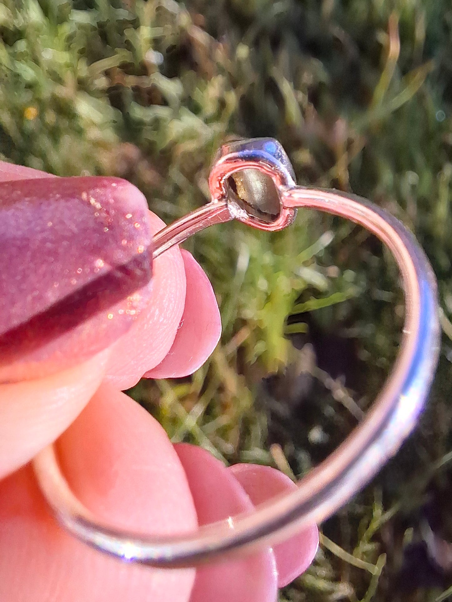 Moldavite Ring, size large R/small S, 925 Silver, Tektite (Ref: R54)