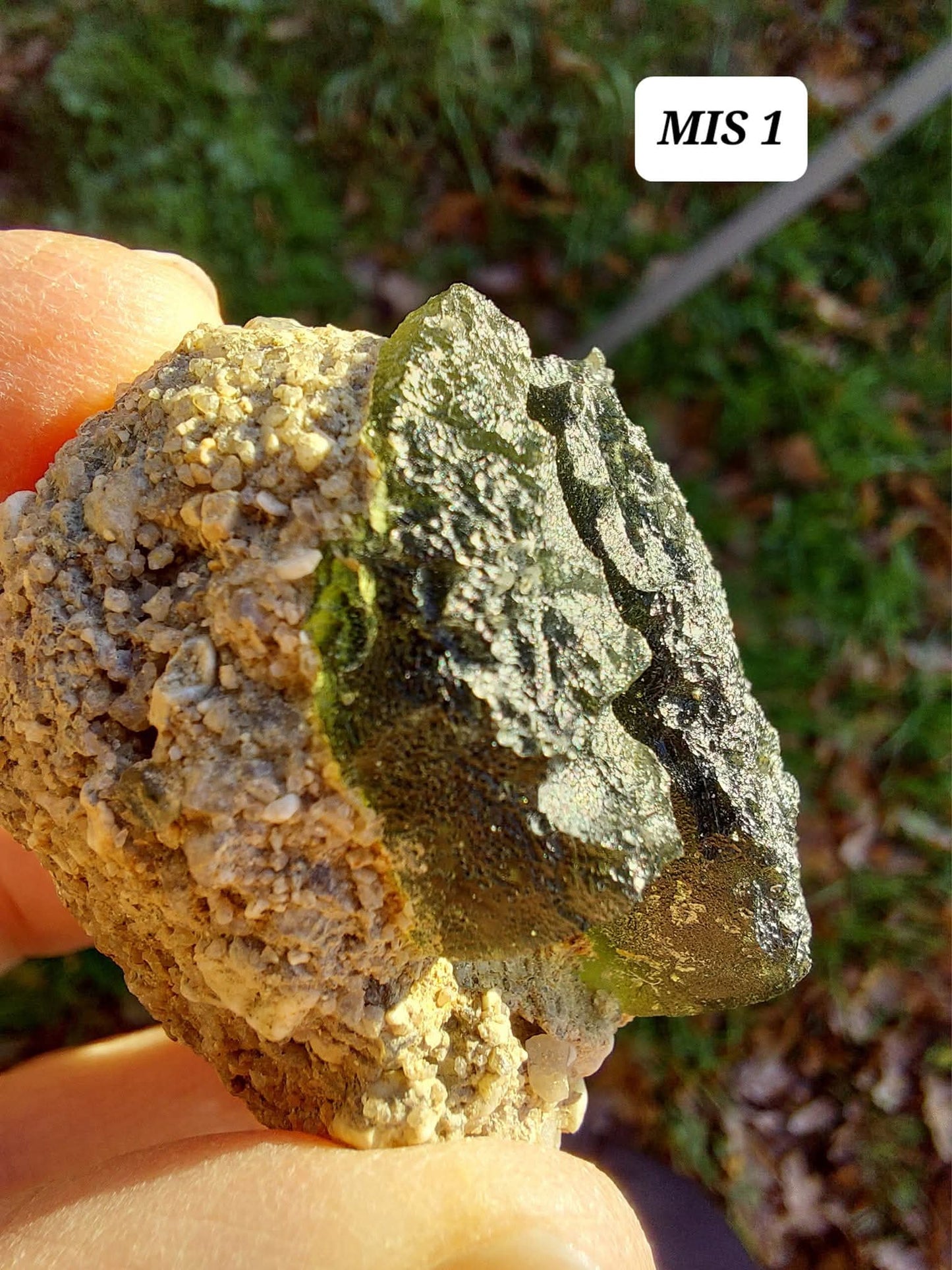 Moldavite In-Situ (in matrix), Besednice, Est-13g, Tektite (Ref: MIS1)