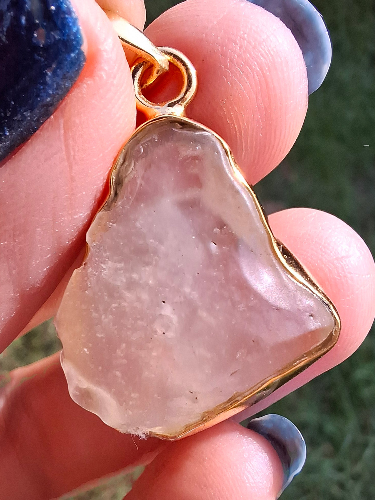 Libyan Desert Glass Pendant, 14K GOLD Plated, Tektite (Ref: LP121)