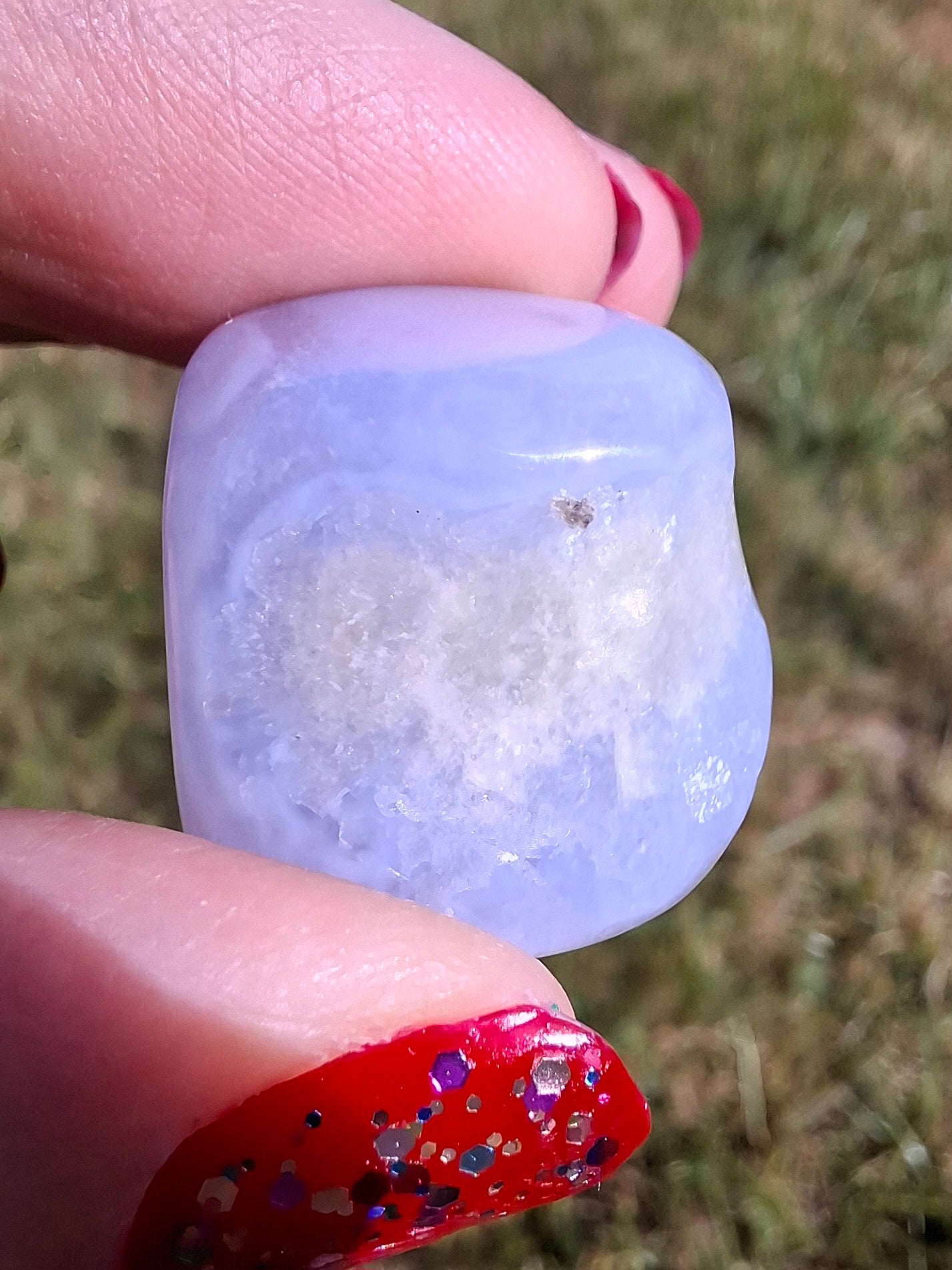 Blue Lace Agate, Tumble Stone, Crystal (Ref: T140)