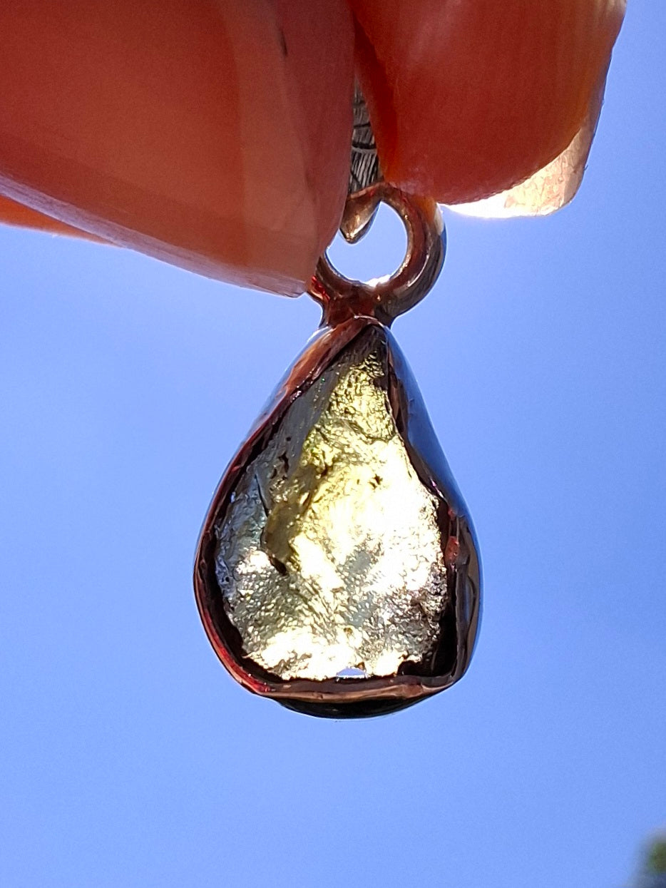 Moldavite Pendant, 925 Silver, Tektite (Ref: P42)