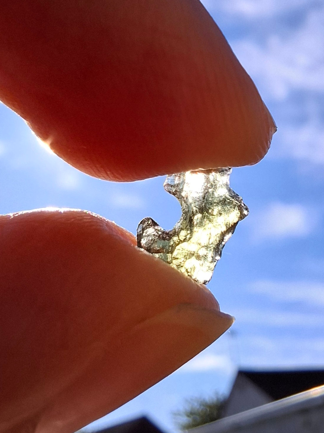 Moldavite chip Bundle, 1g, 4 pcs, Tektite (MB43)