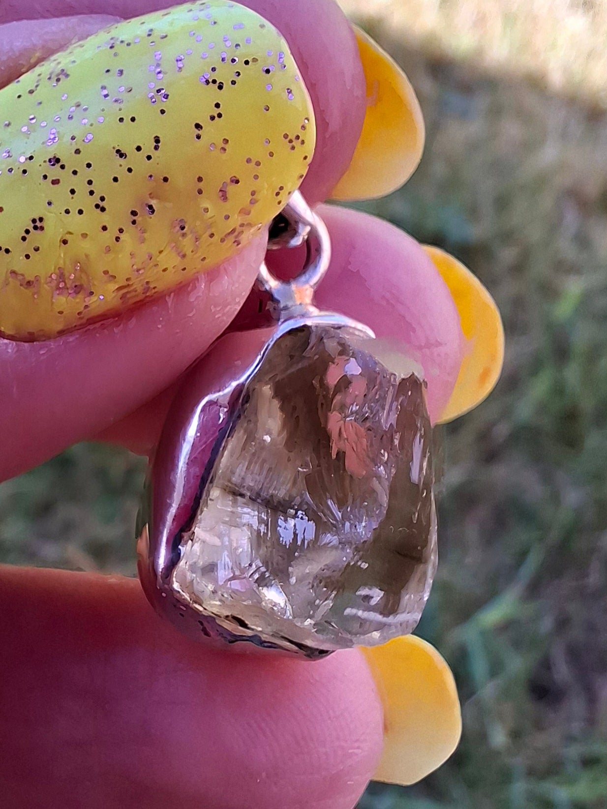 Libyan Desert Glass Pendant, 925 Silver, Tektite (Ref: LP105)