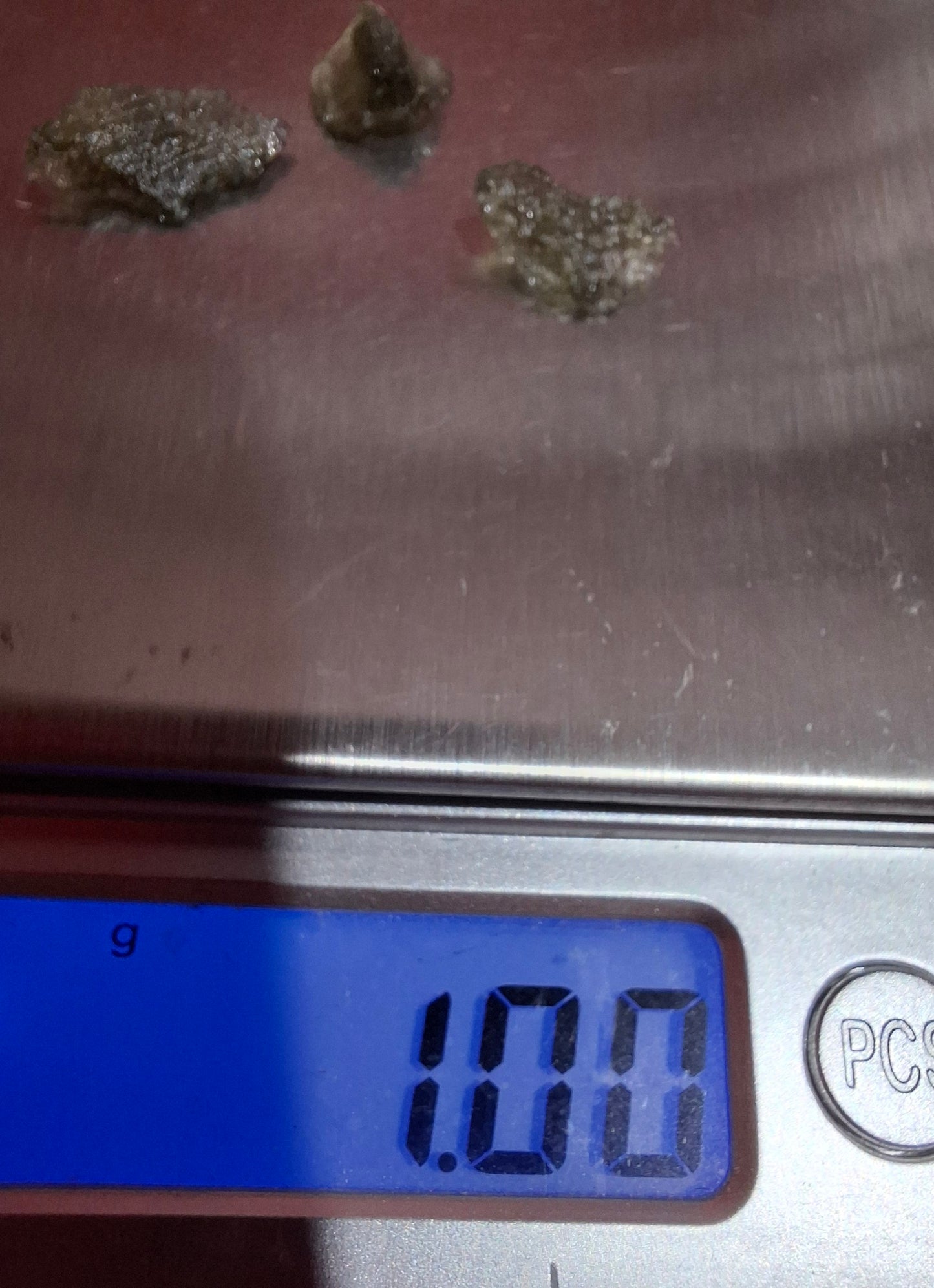 Moldavite chip Bundle, 1g, 3 pcs, Tektite (Ref: MB31)