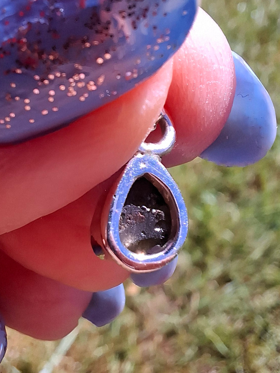 Moldavite Pendant, 925 Silver, Tektite (Ref: P96)