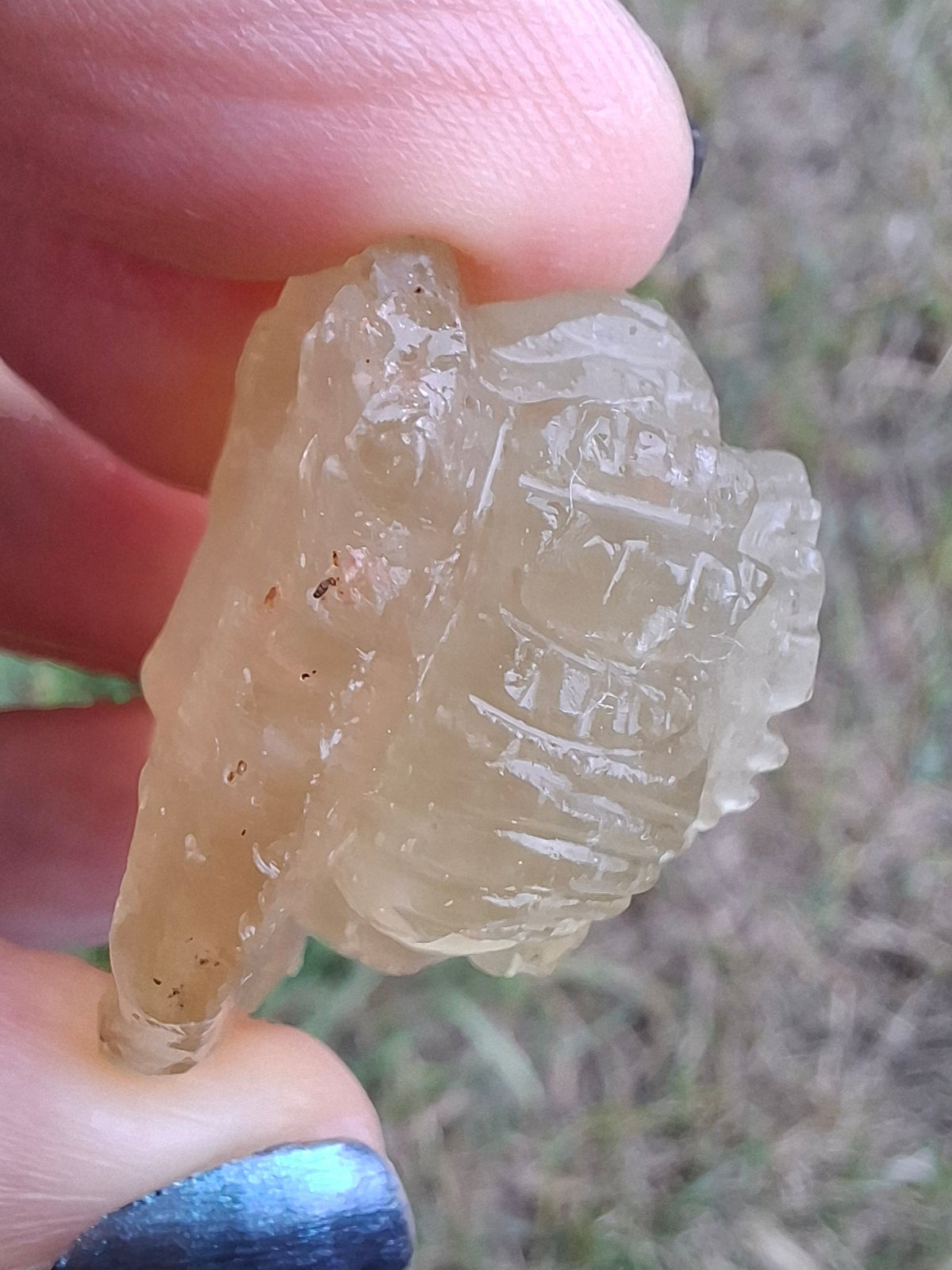 Libyan Desert Glass GANESHA carving, 18.39g, Tektite (Ref: Ganesha3)