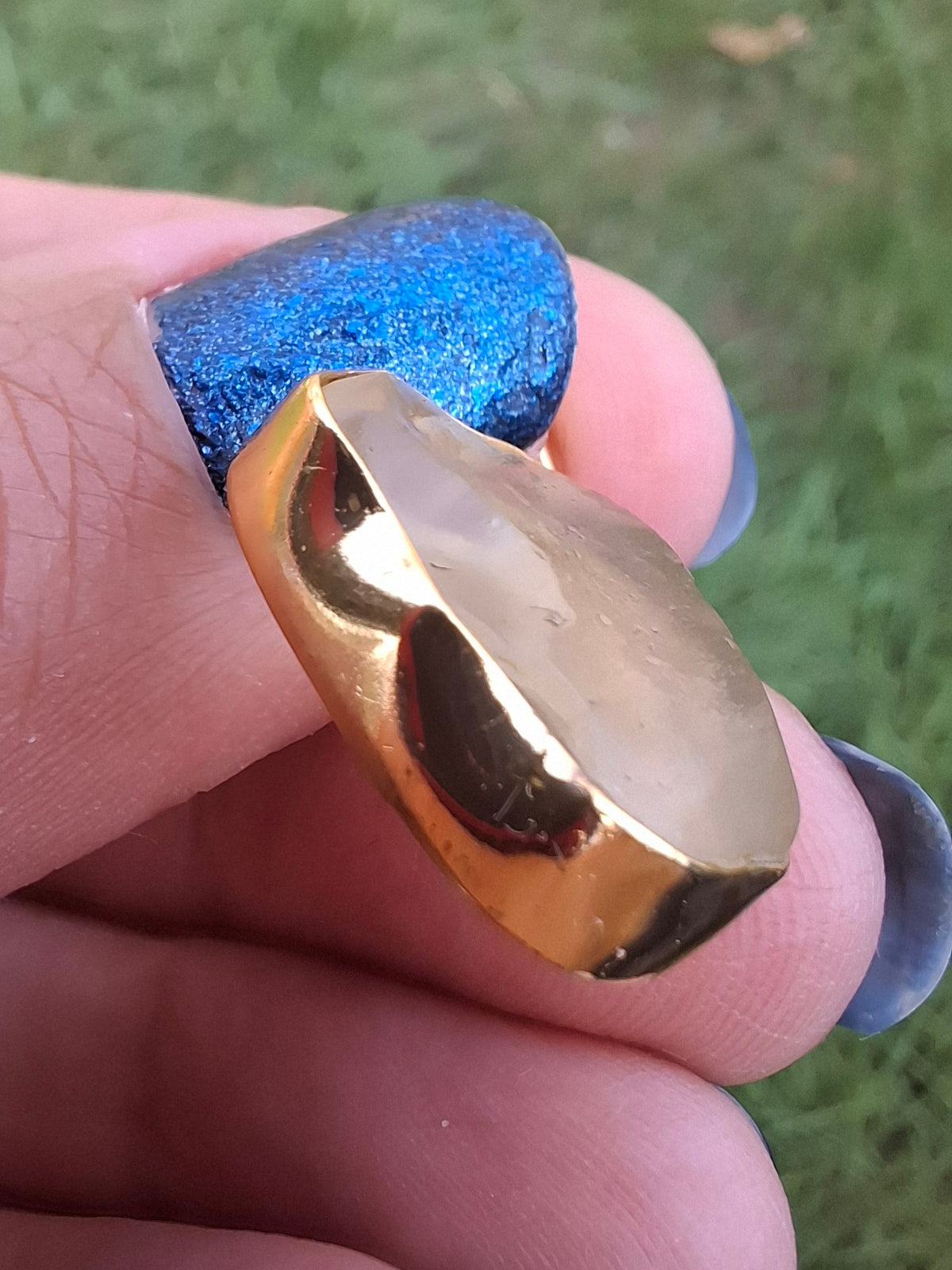 Libyan Desert Glass Pendant, 14K GOLD Plated, Tektite (Ref: LP125)