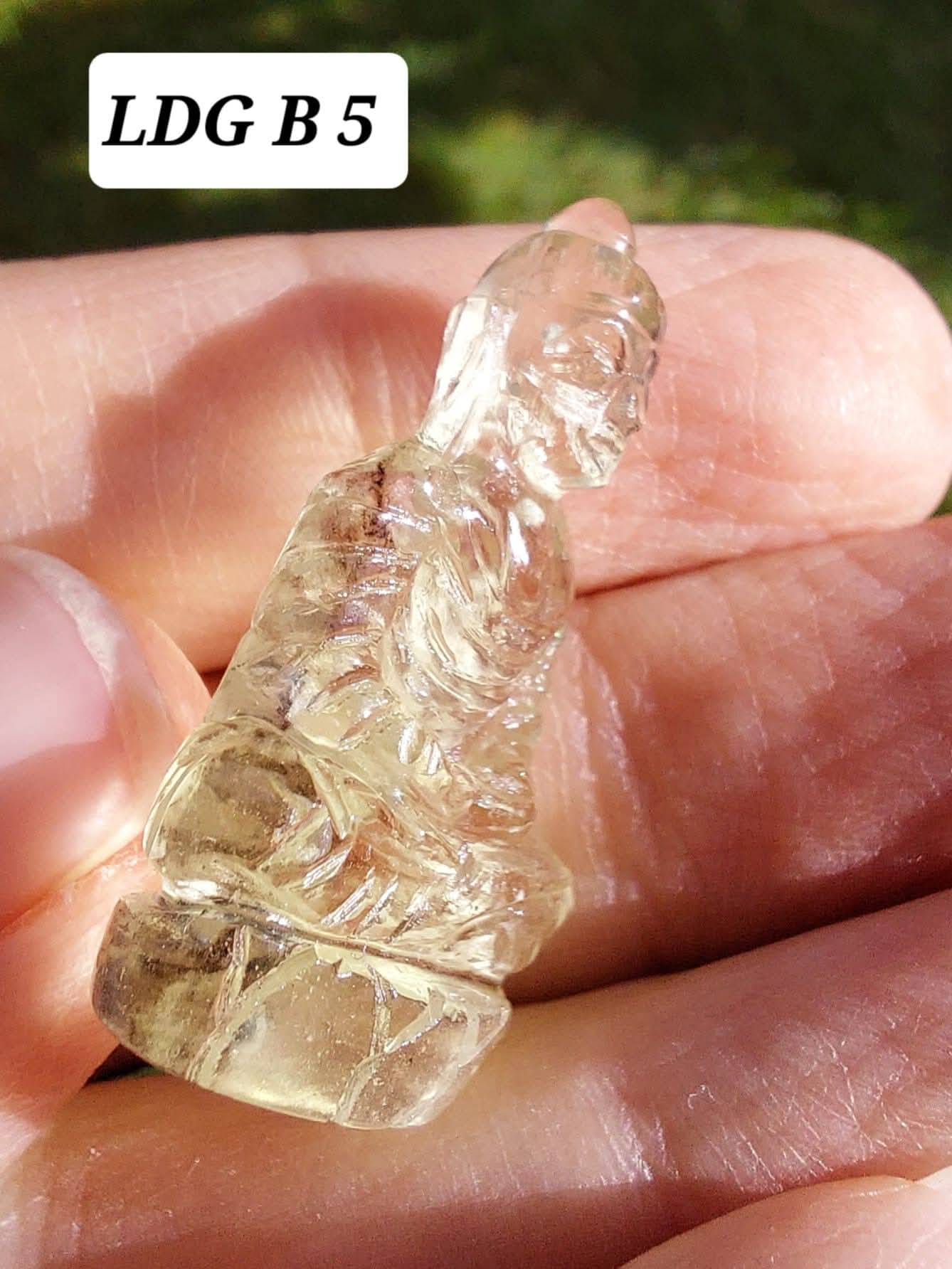 Libyan Desert Glass BUDDHA Carving, 4.61g, Tektite (Ref: LDG B5)