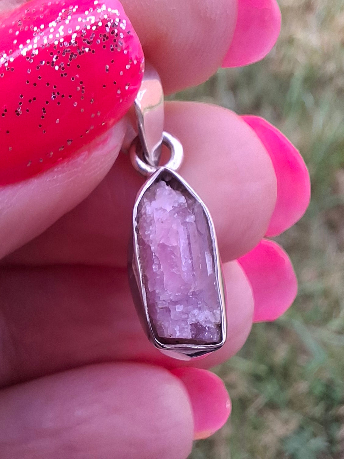 Pink Tourmaline Pendant, 925 Silver, Crystal (Ref: PT54)