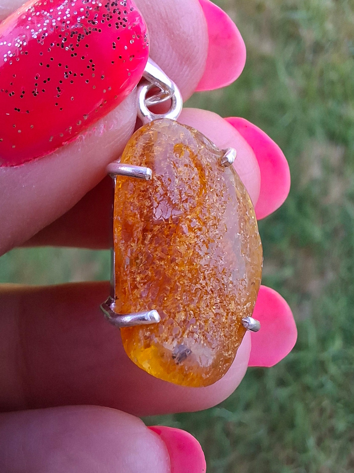 Baltic Amber Pendant, 925 Silver, Fossil (Ref: AP11)
