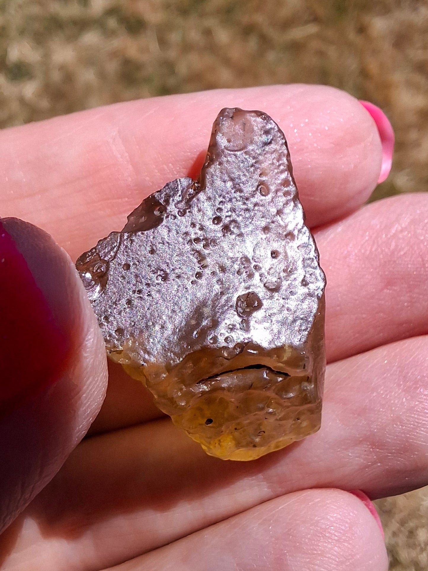 Libyan Desert Glass (darker) Piece, 7.36g, Tektite (Ref: L1357)