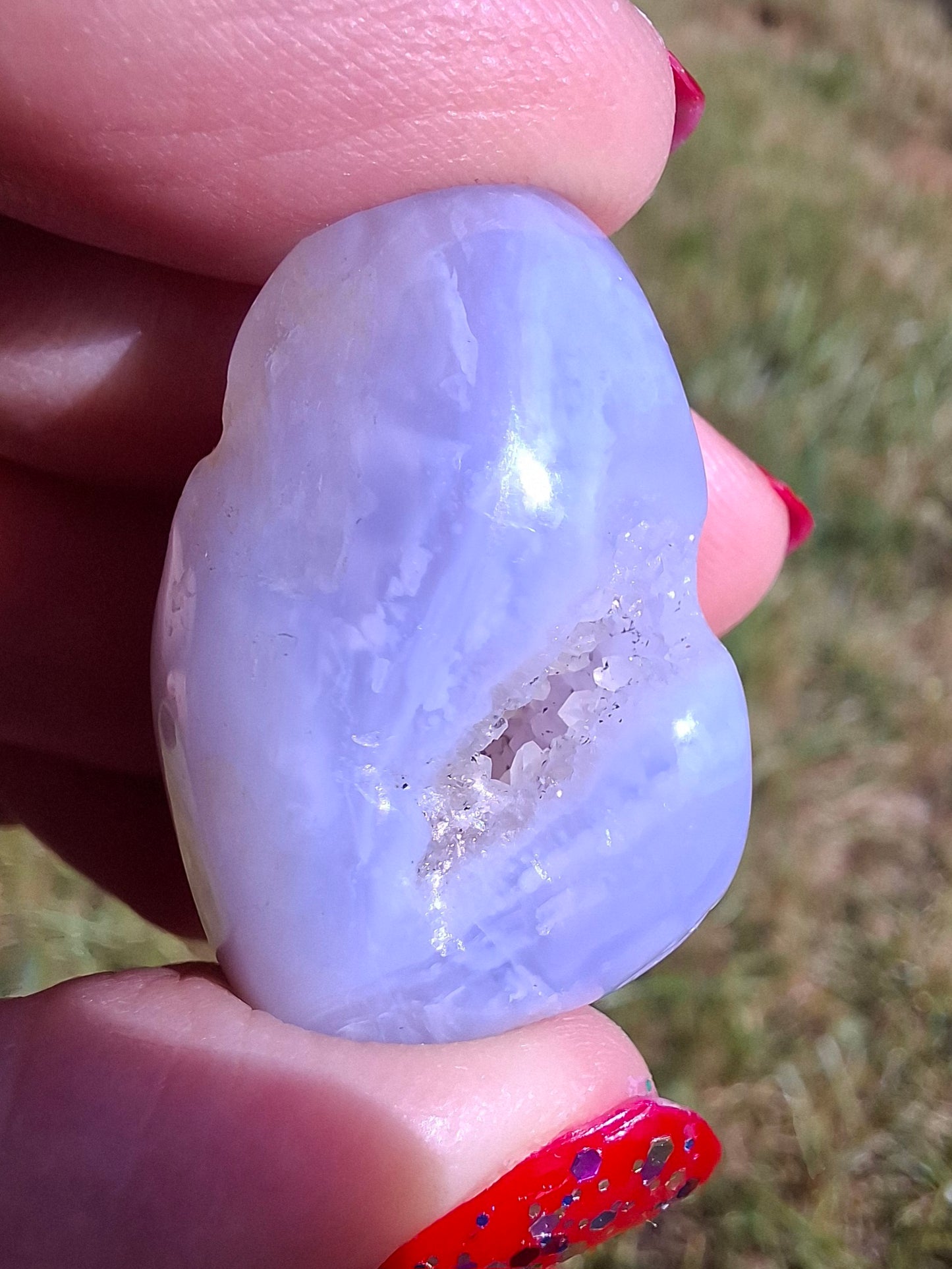 Blue Lace Agate, Tumble Stone, Crystal (Ref: T143)