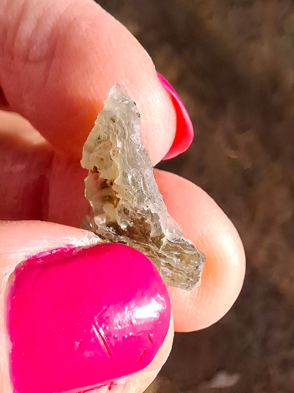Moldavite Piece, SNOWFLAKE, FROSTED, BRUSNA, 0.92g, Tektite (Ref: 1499)