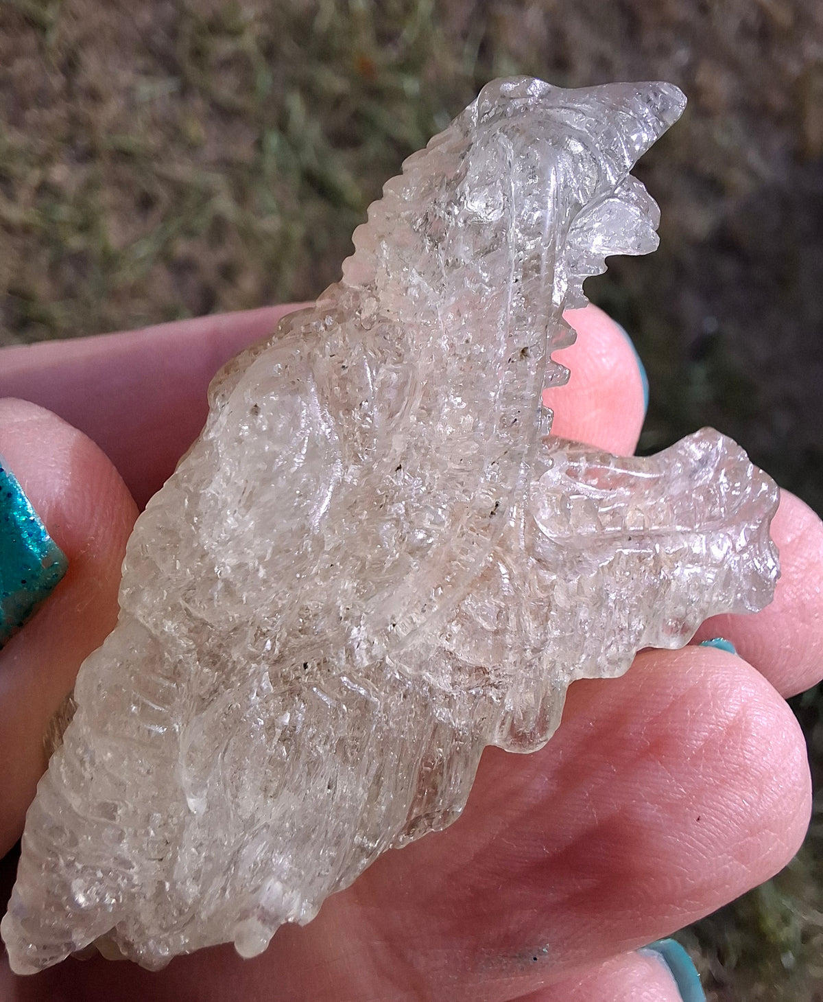 Libyan Desert Glass DRAGON HEAD carving, 22.42g, Tektite (Ref: Dragon 2)