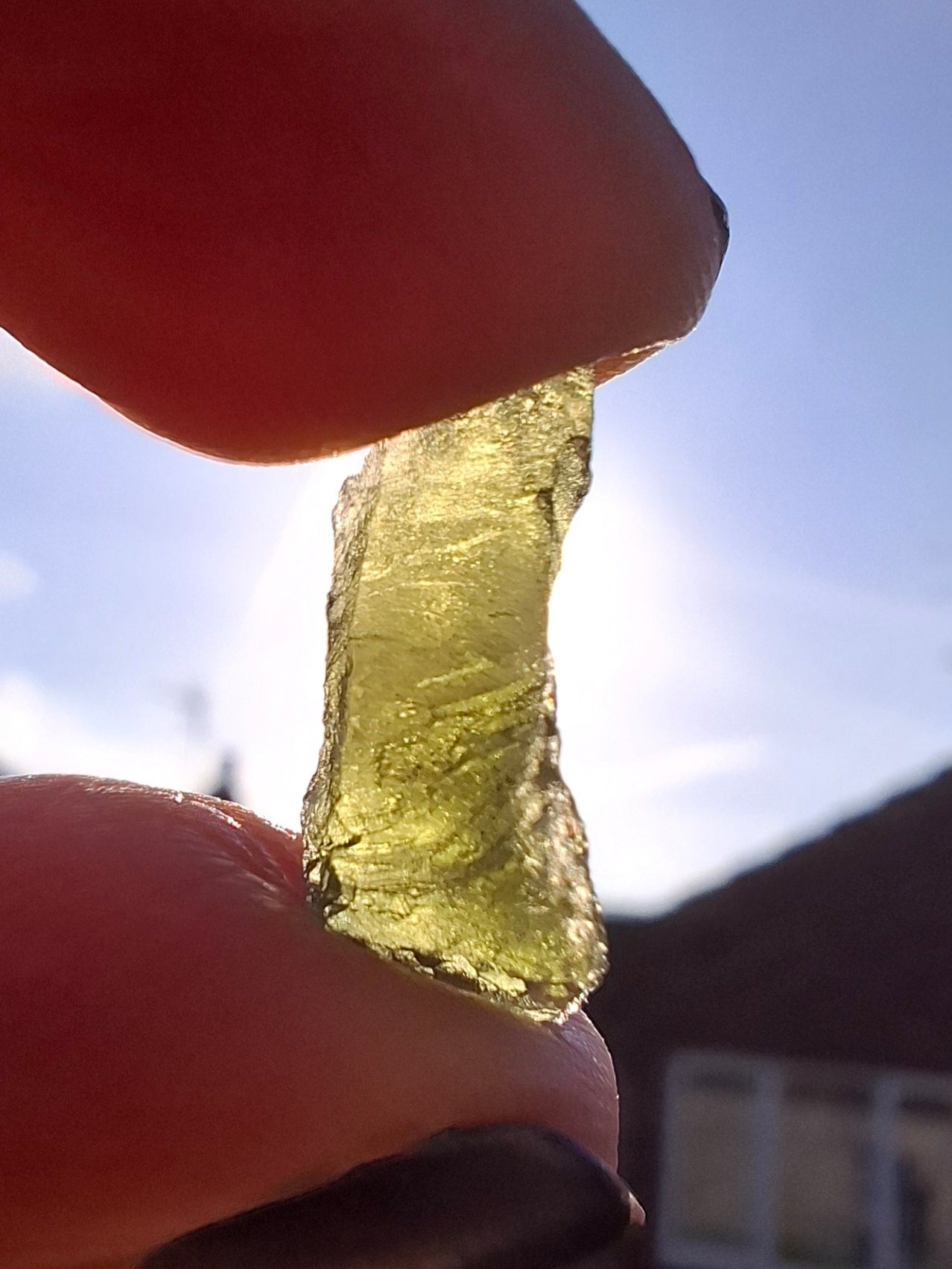 Moldavite Piece, 0.98g, Tektite (Ref: 1388)
