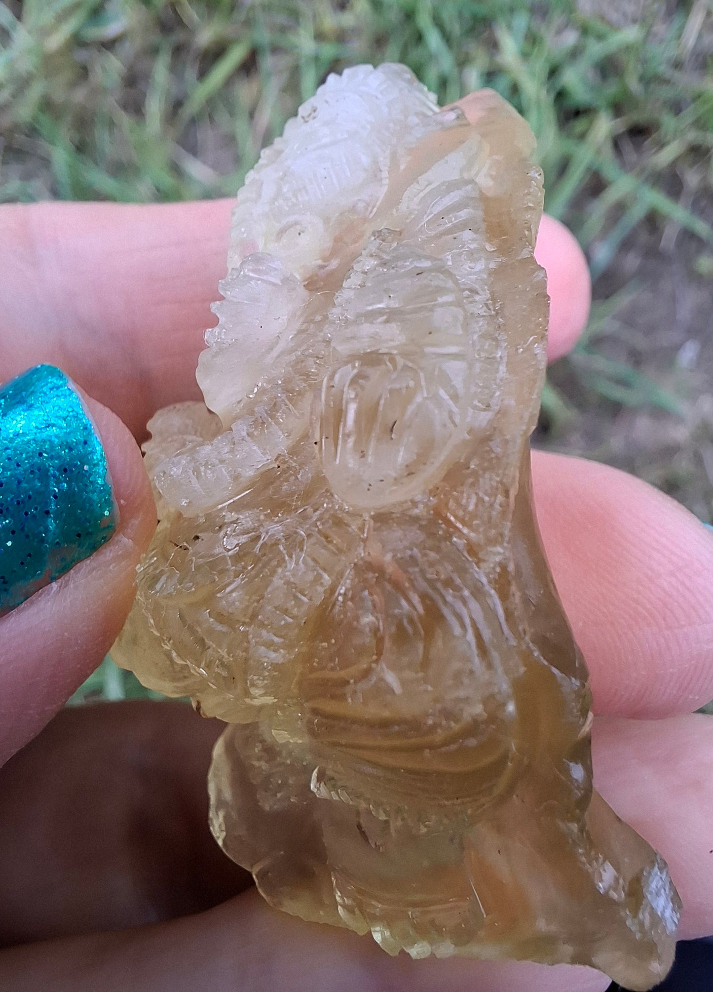 Libyan Desert Glass carving, GANESHA, 26.47g, Tektite (Ref: Ganesha1)