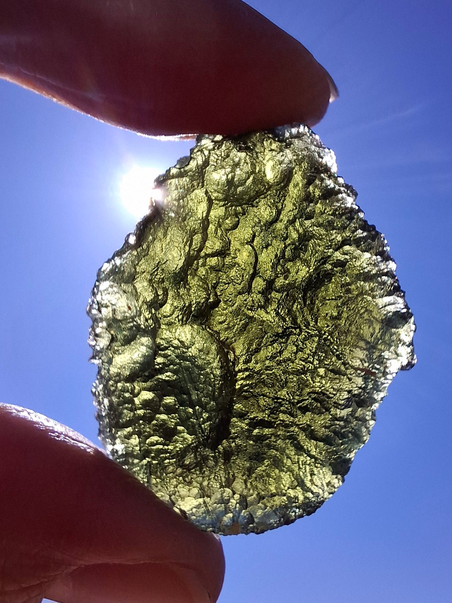 Moldavite Piece, CHLUM MAROUSKOVO POLE, 15.55g, Tektite (Ref: 1180)