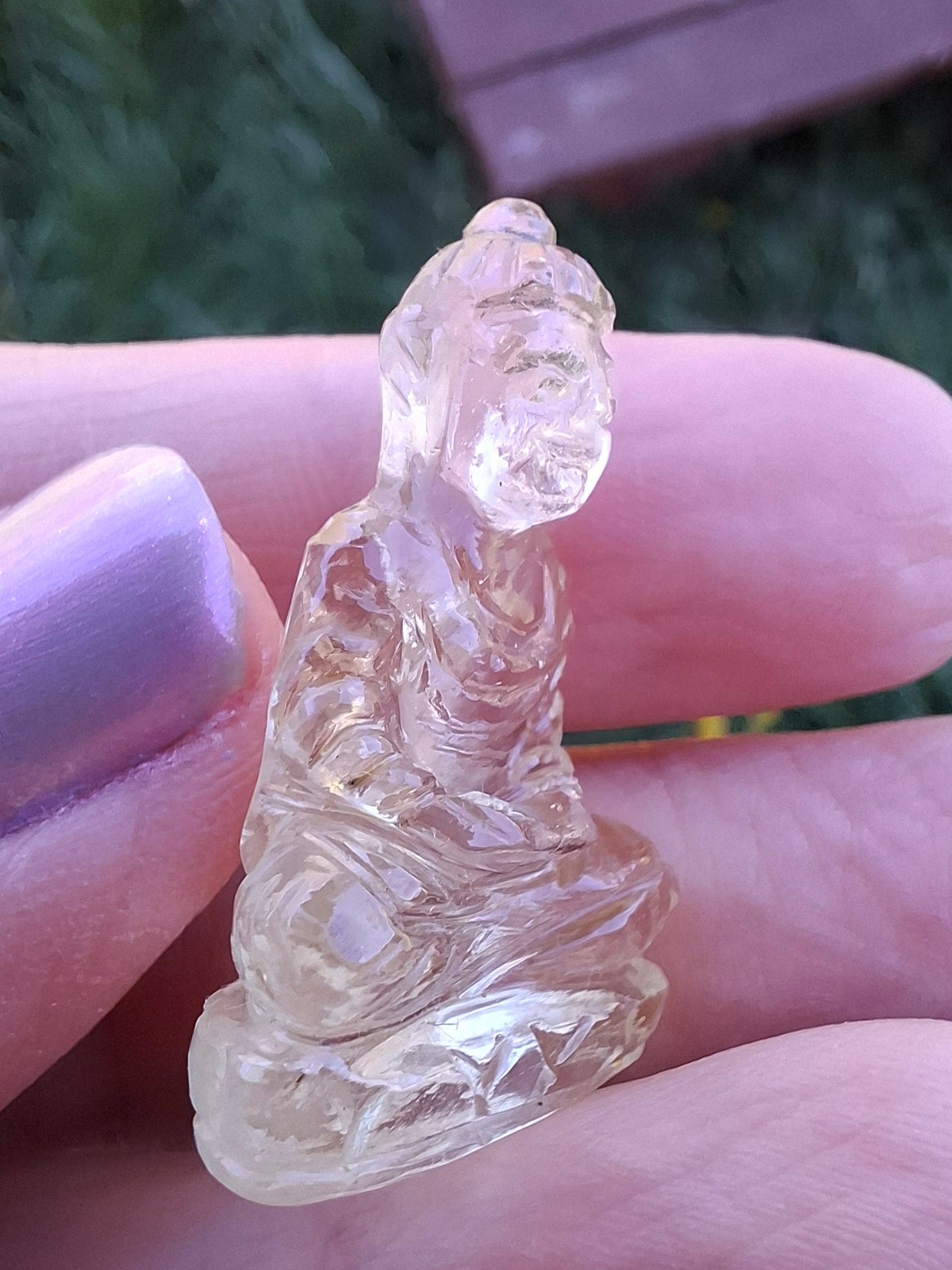 Libyan desert glass BUDDHA Carving, 4.81g, Tektite (LDG B4)