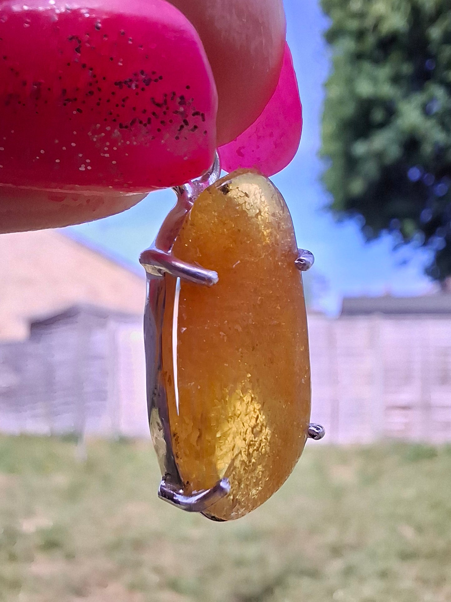 Baltic Amber Pendant, 925 Silver, Fossil (Ref: AP6)