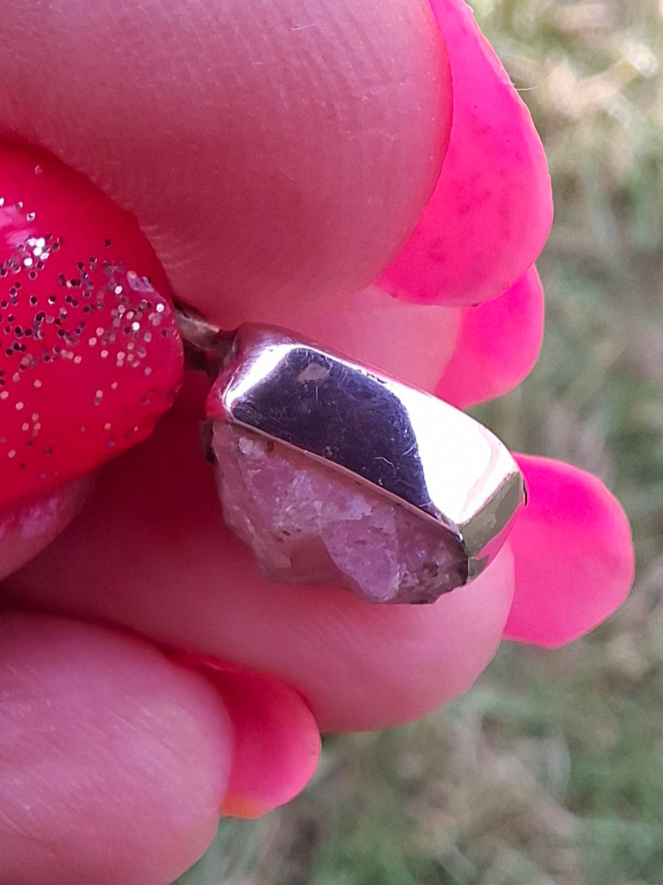 Pink Tourmaline Pendant, 925 Silver, Crystal (Ref: PT81)