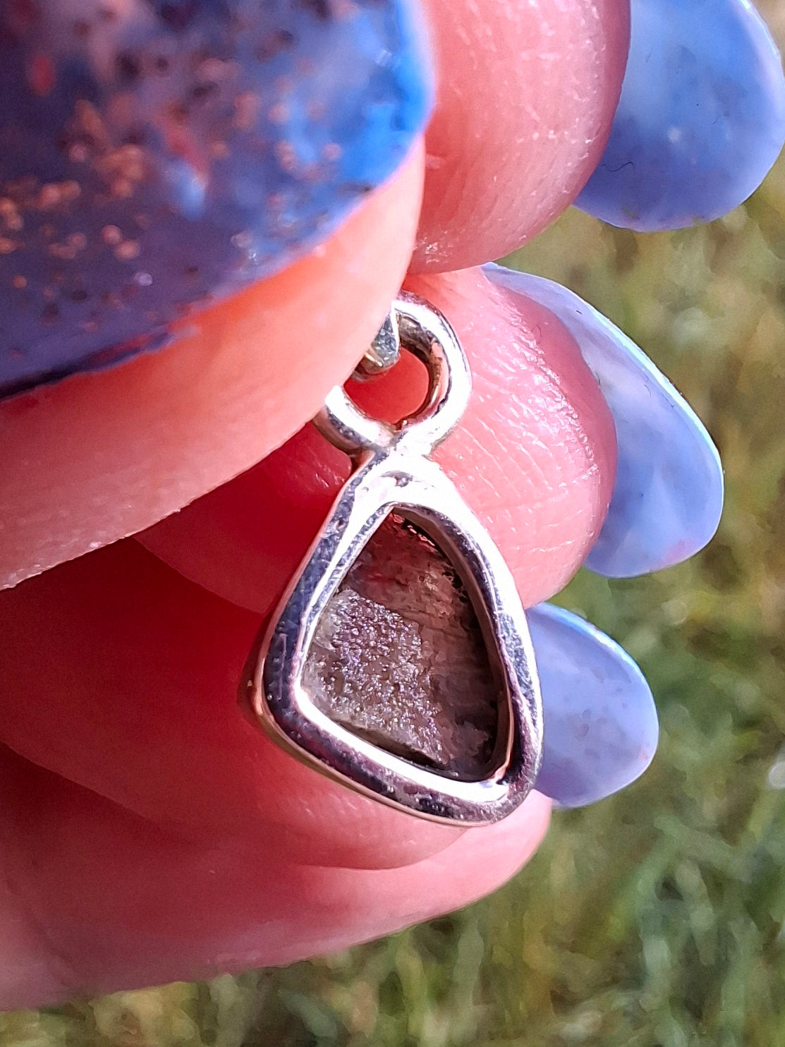 Moldavite Pendant, 925 Silver, Tektite (Ref: P34)