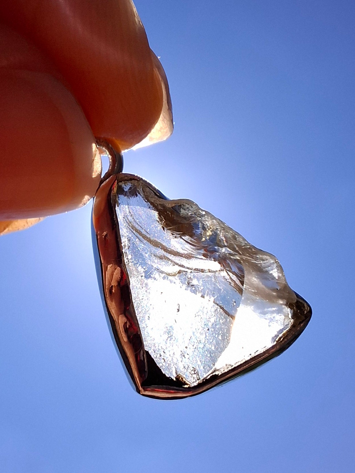 Libyan Desert Glass Pendant, 925 Silver, Tektite (Ref: LP101)