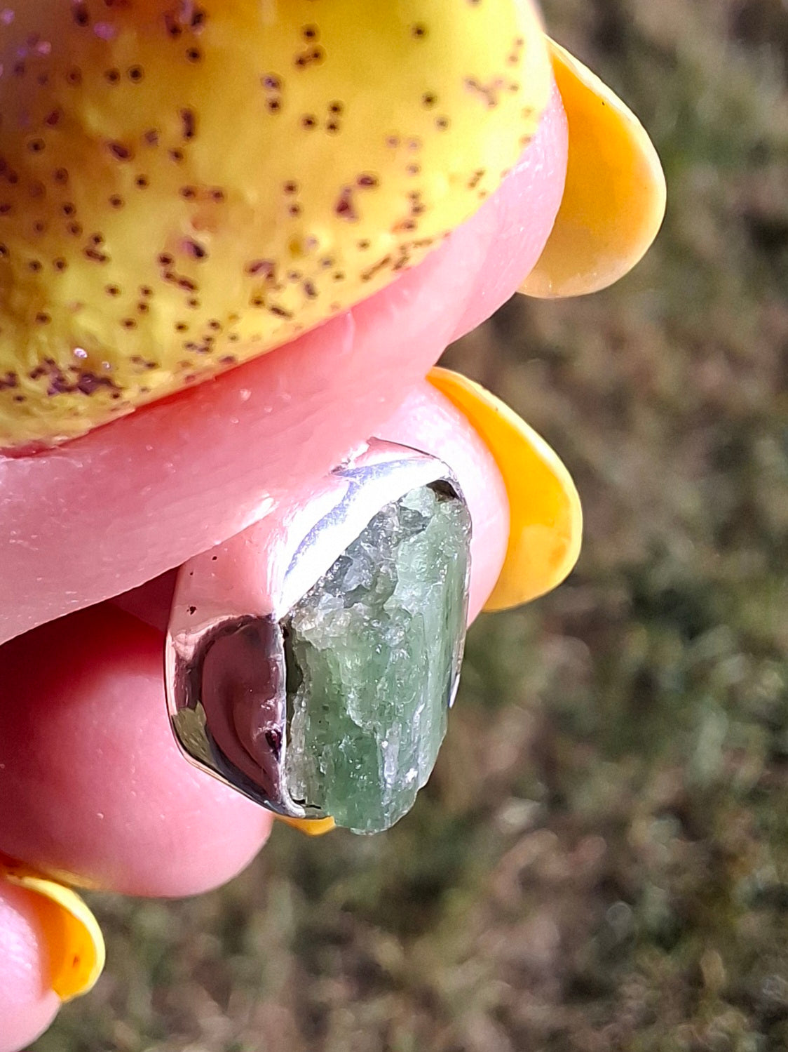 Green Tourmaline Pendant, 925 Silver, Crystal (Ref: GT11)