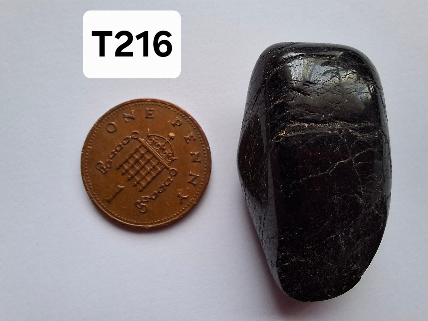 Black Tourmaline, Tumble Stone, Crystal (Ref: T216)
