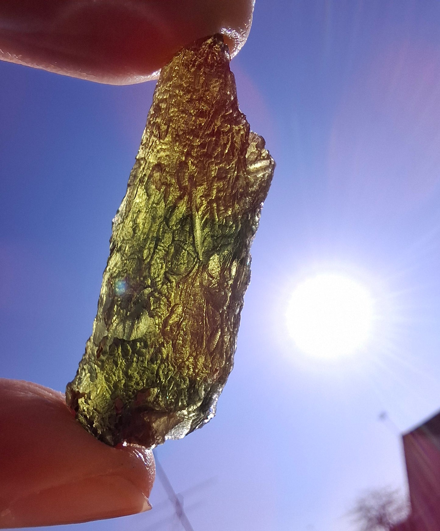 Moldavite Piece, NESMEN, 8.47g, Tektite (Ref: 1372)