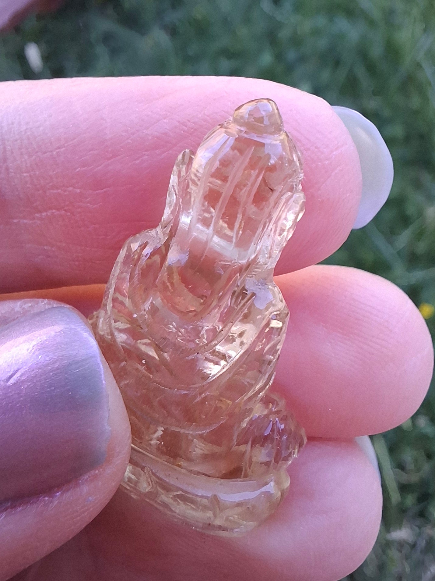 Libyan desert glass BUDDHA Carving, 4.81g, Tektite (LDG B4)