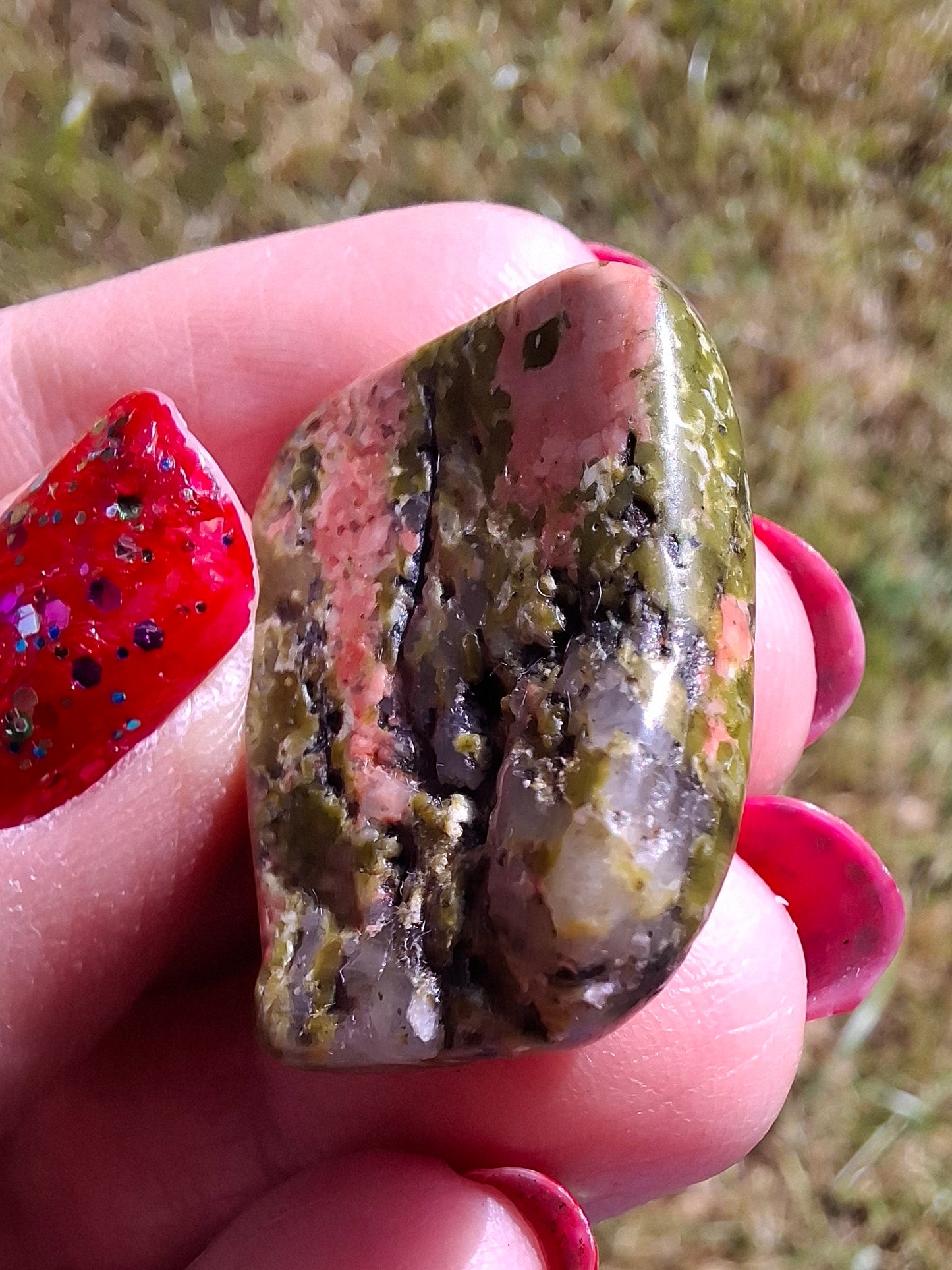 Unakite, Tumble Stone, Crystal (Ref: T182)