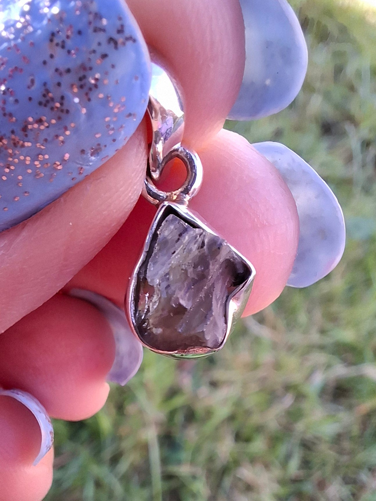 Moldavite Pendant, 925 Silver, Tektite (Ref: P92)