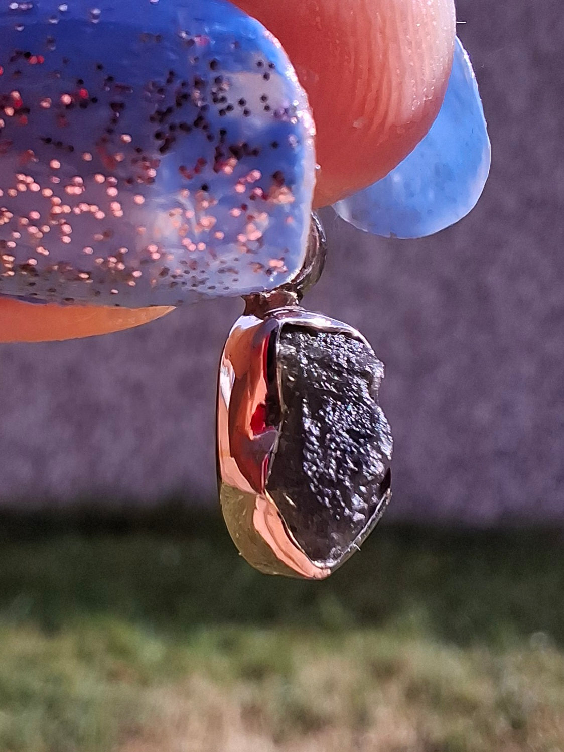 Moldavite Pendant, 925 Silver, Tektite (Ref: P36)