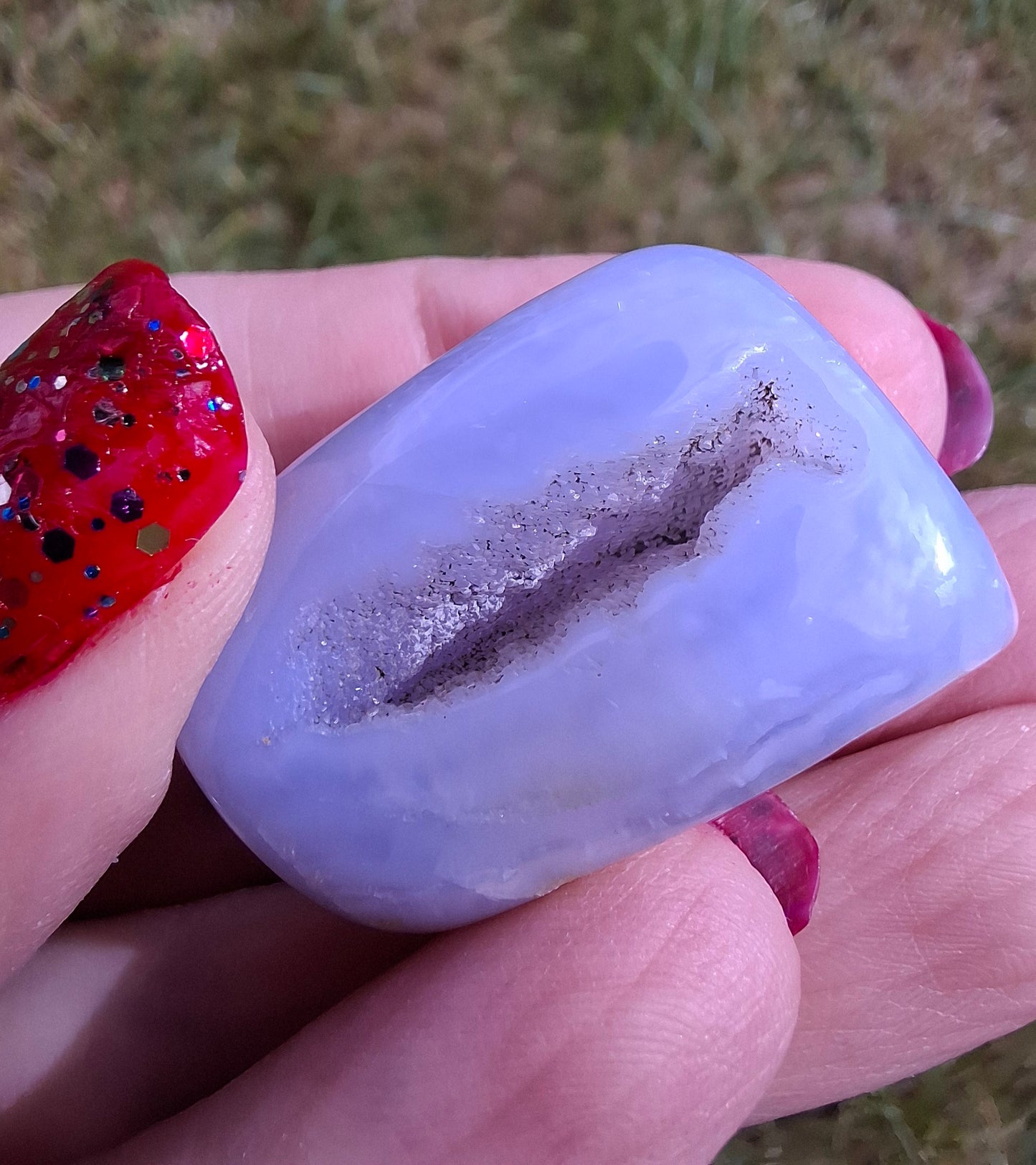 Blue Lace Agate, Tumble Stone, Crystal (Ref: T138)