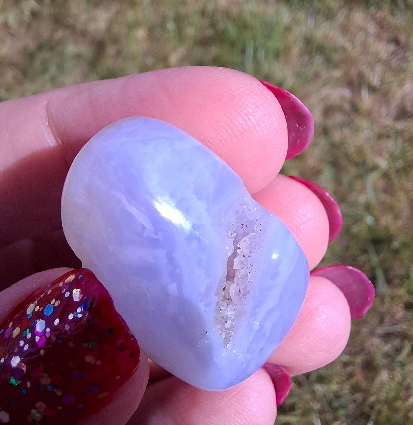 Blue Lace Agate, Tumble Stone, Crystal (Ref: T143)