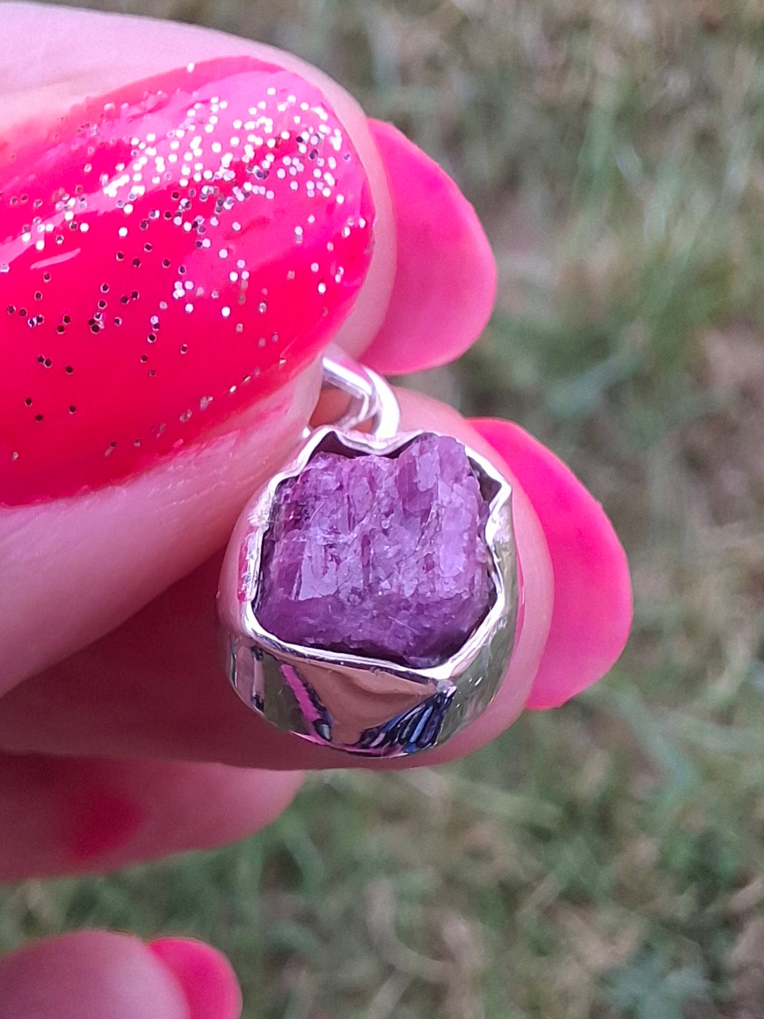 Pink Tourmaline Pendant, 925 Silver, Crystal (Ref: PT18)