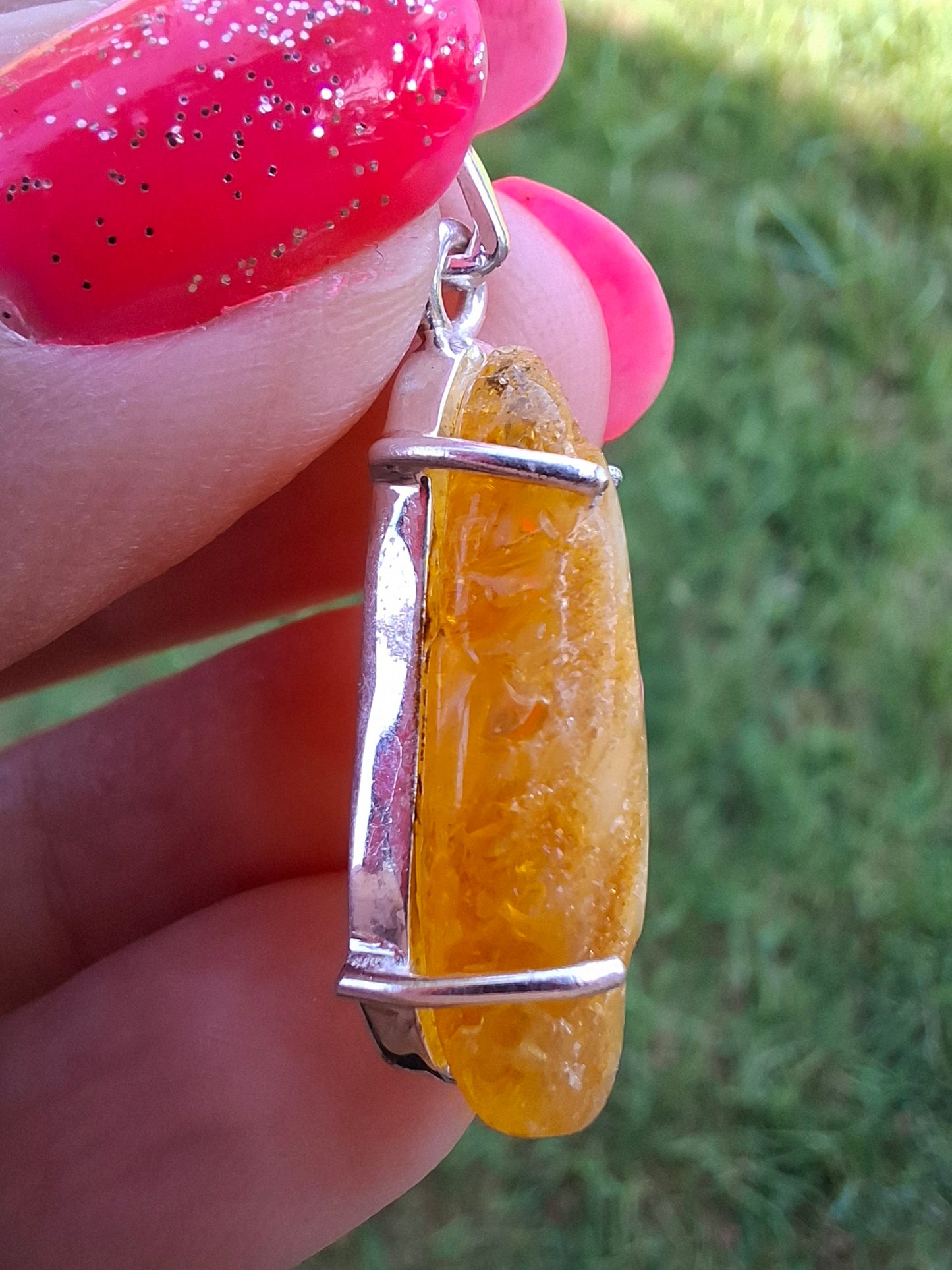 Baltic Amber Pendant, 925 Silver, Fossil (Ref: AP2)