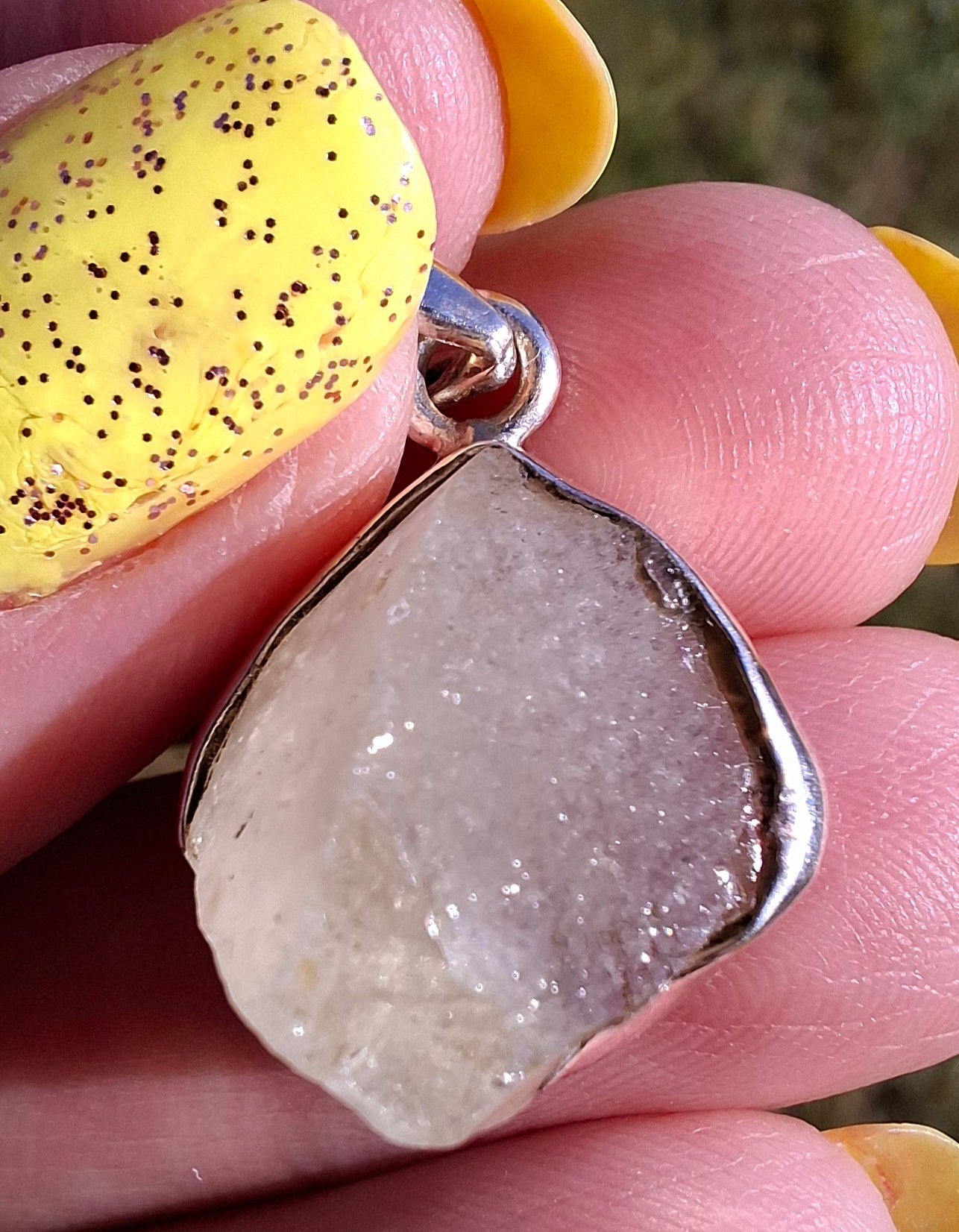 Libyan Desert Glass Pendant, 925 Silver, Tektite (Ref: LP104)